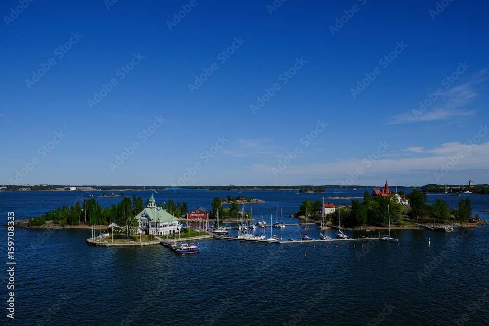 Fototapeta premium Helsinki, Finland - 29 May: View on the Valkosaari & Luoto Islands