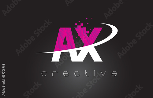 AX A X Creative Letters Design With White Pink Colors