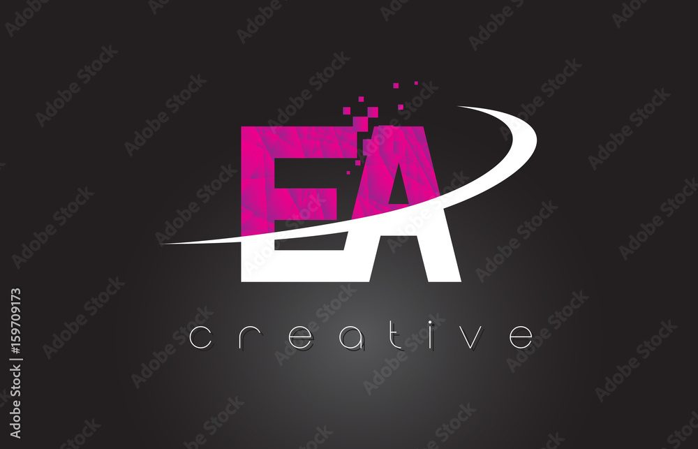 EA E A Creative Letters Design With White Pink Colors