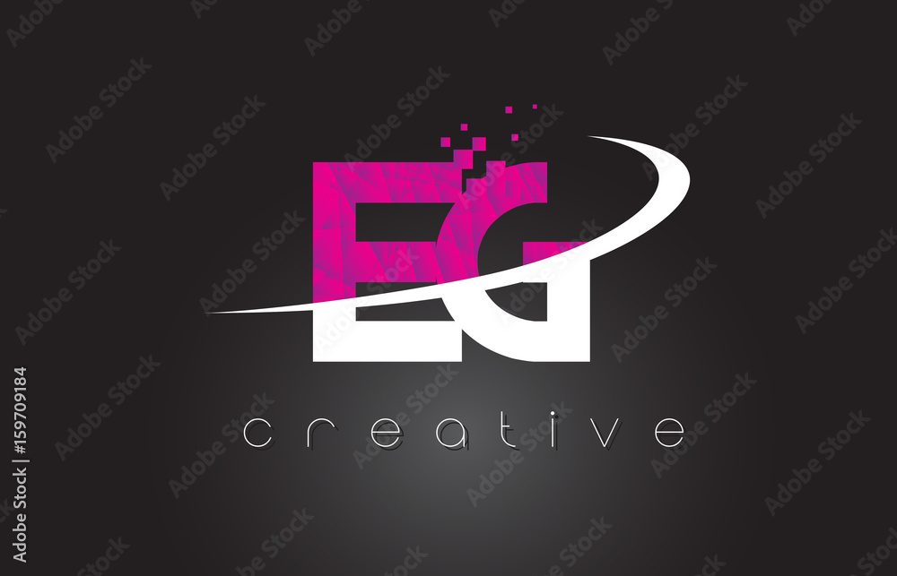 EG E G Creative Letters Design With White Pink Colors EG E G Creative Letters Design With White Pink Colors