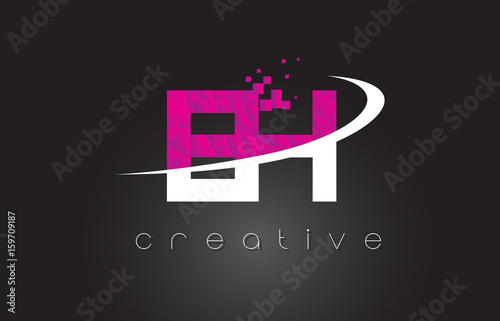 EH E H Creative Letters Design With White Pink Colors © twindesigner