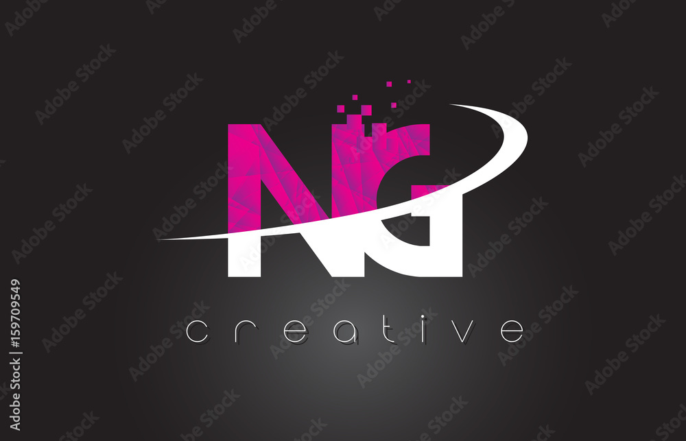 NG N G Creative Letters Design With White Pink Colors