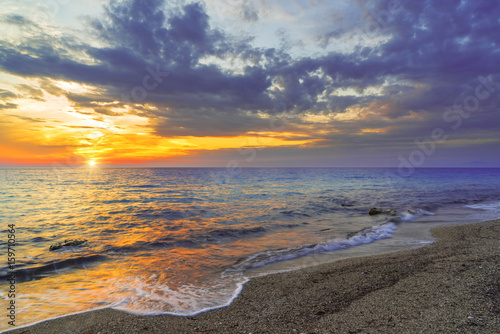 Fototapeta Naklejka Na Ścianę i Meble -  Sunset at the beach in Lefkada