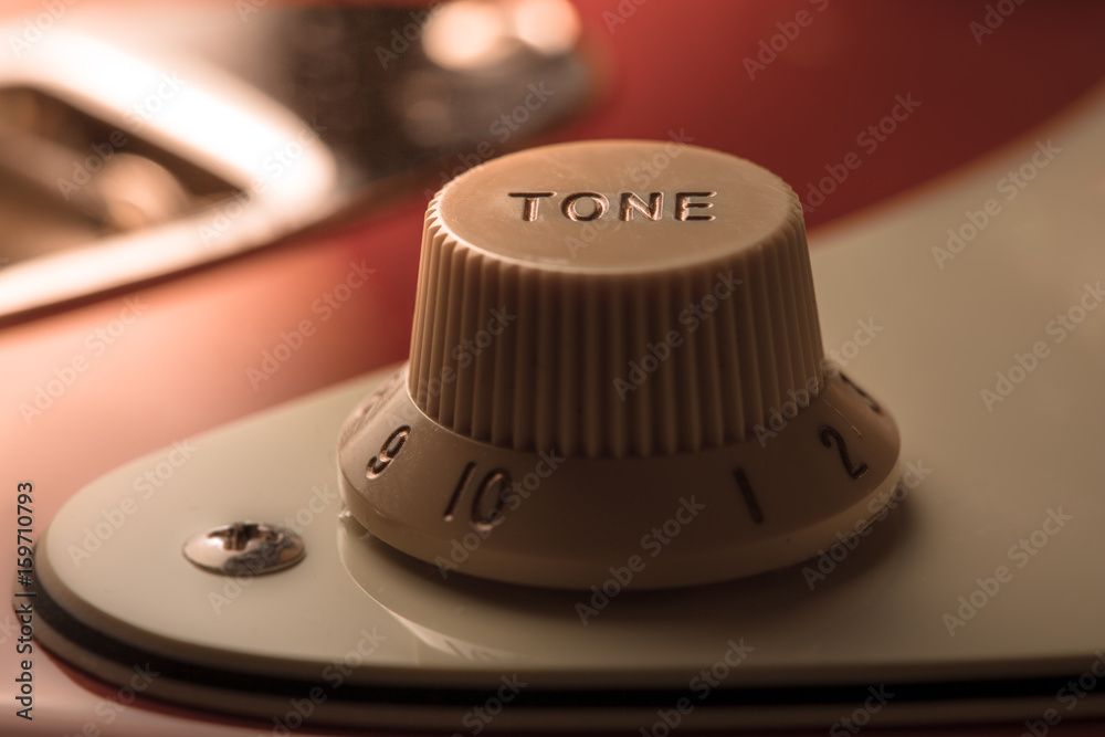 Guitar tone knob detail