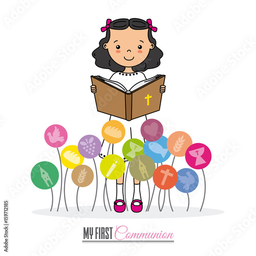 my first communion girl. space for text