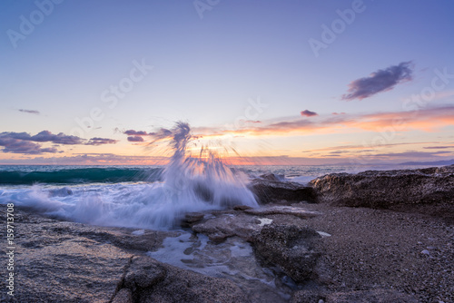 Sunset at the beach in Greece © Netfalls