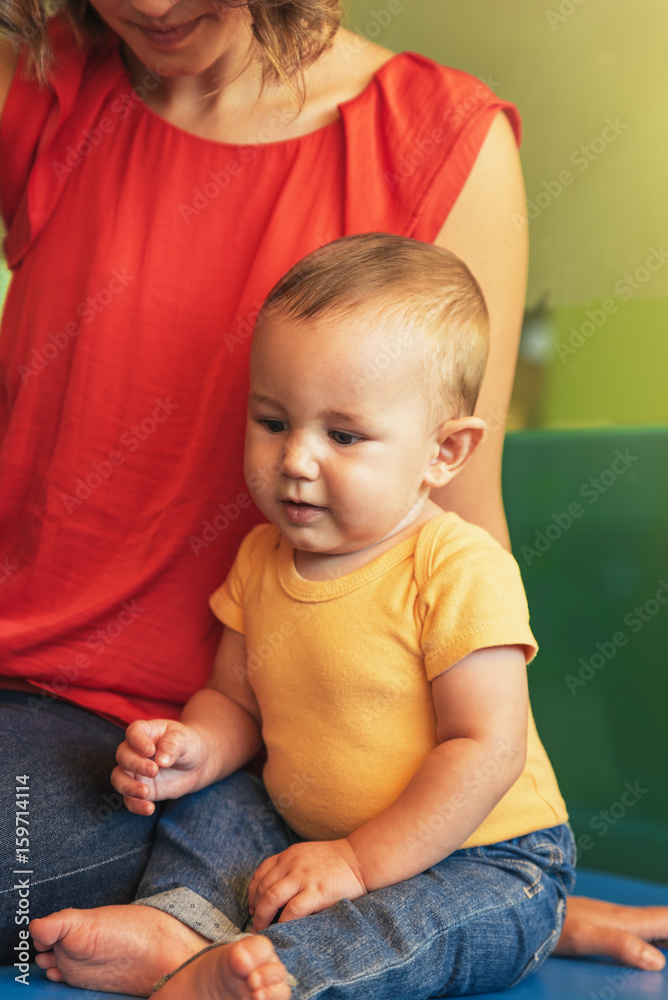 Child boy and mother playing. Child boy and mother playing.