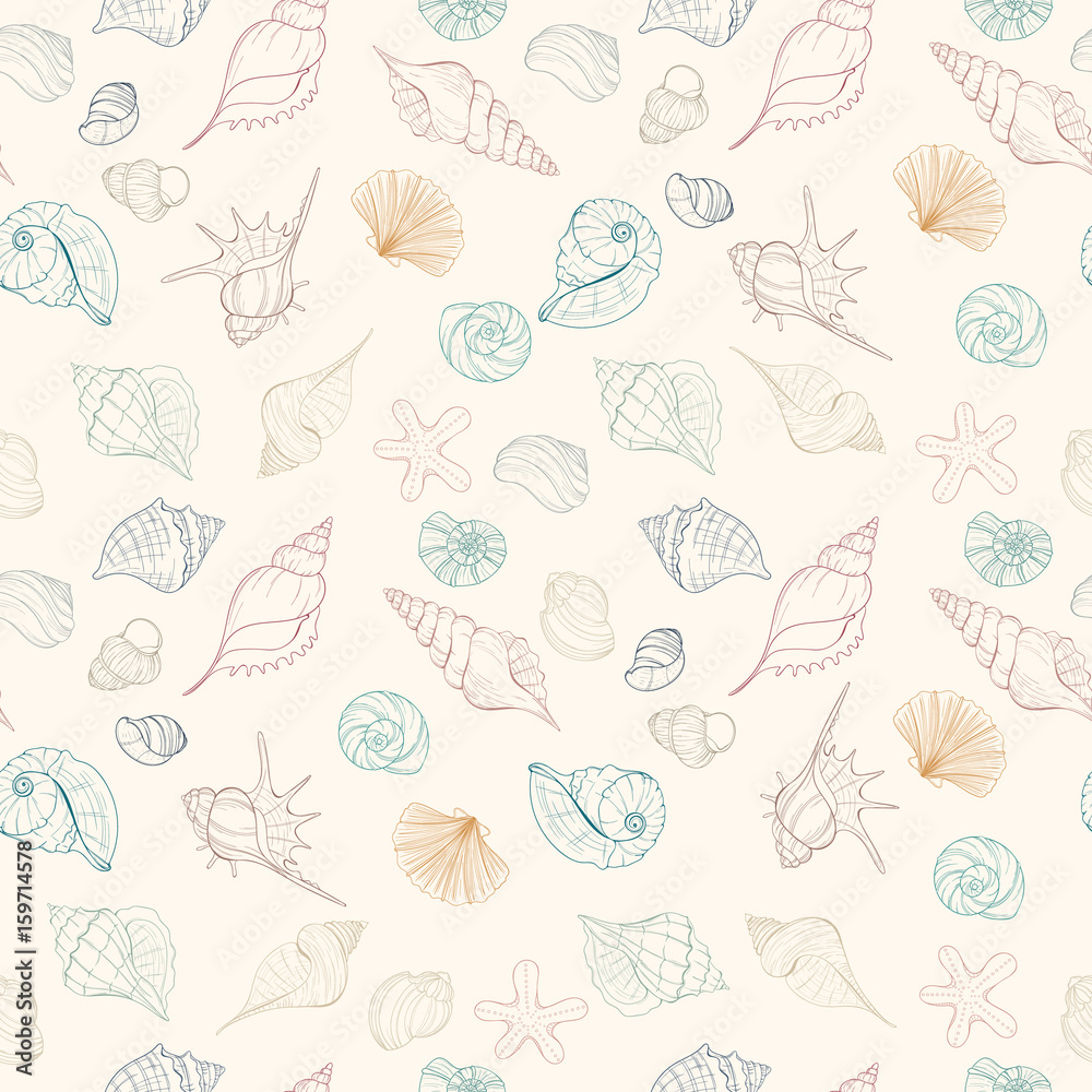 Seashell seamless pattern Seashell seamless pattern