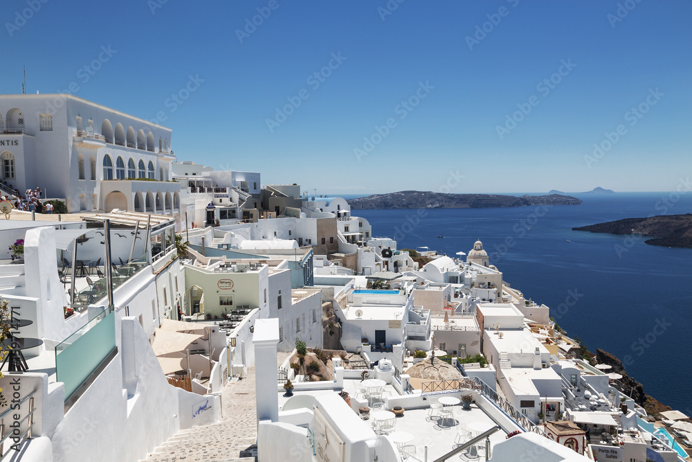 Fototapeta premium View of the city of Fira on the island of Santorini in Greece