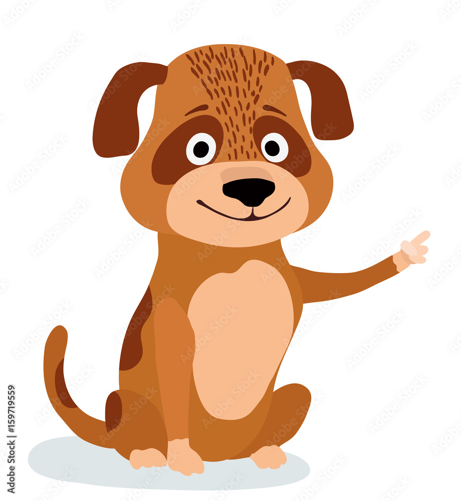 cute cartoon dog pointing. vector illustration cute cartoon dog pointing. vector illustration