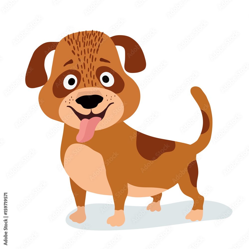cartoon dog standing. vector illustration