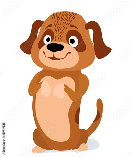 cartoon little cute dog begging. vector illustration