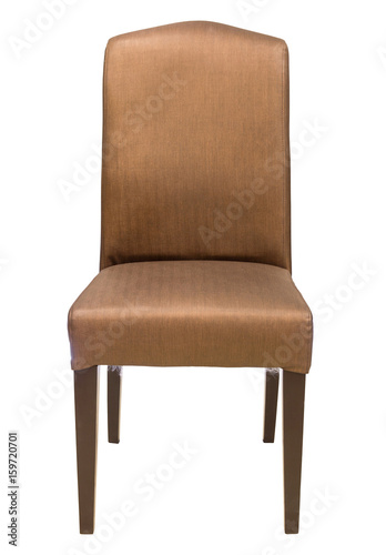 front view of fabric chair isolated on white with clipping path