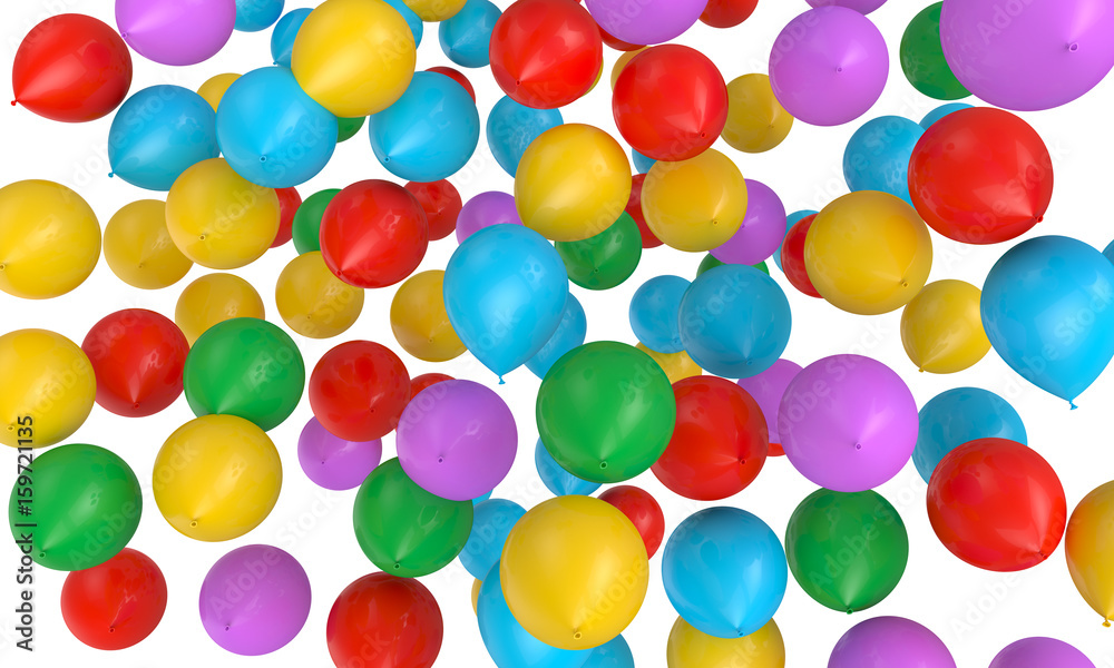 balloon isolated on white background, 3D rendering balloon isolated on white background, 3D rendering