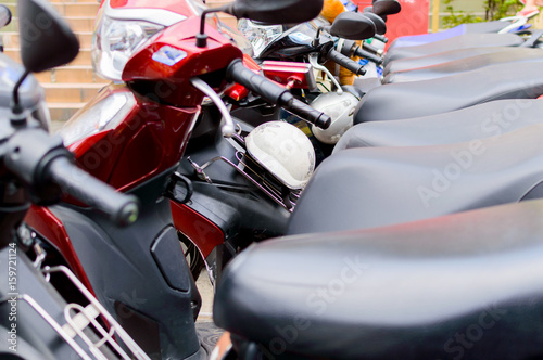 Motobikes on the parking