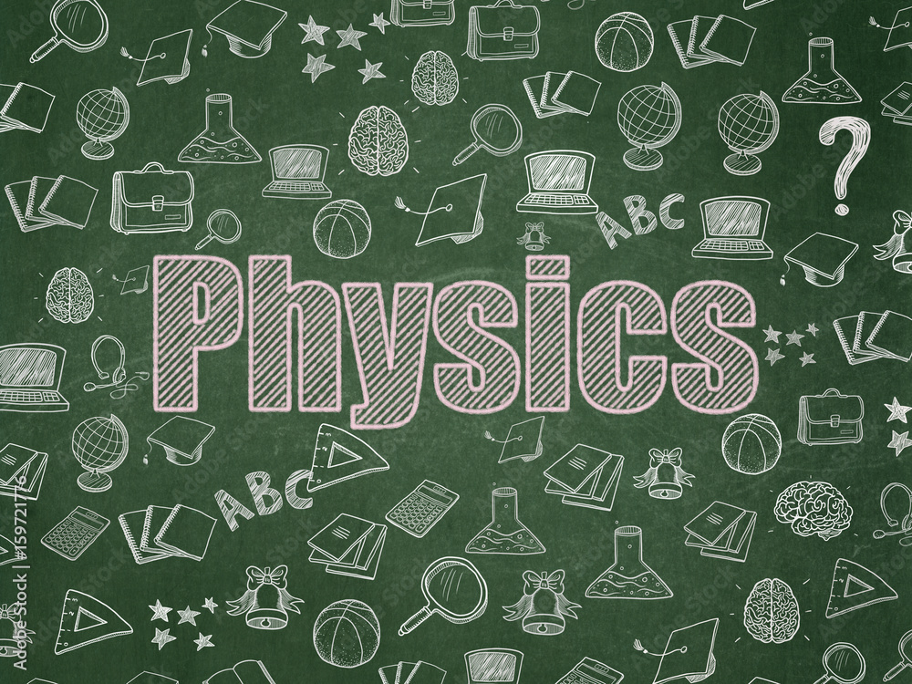 Education concept: Physics on School board background