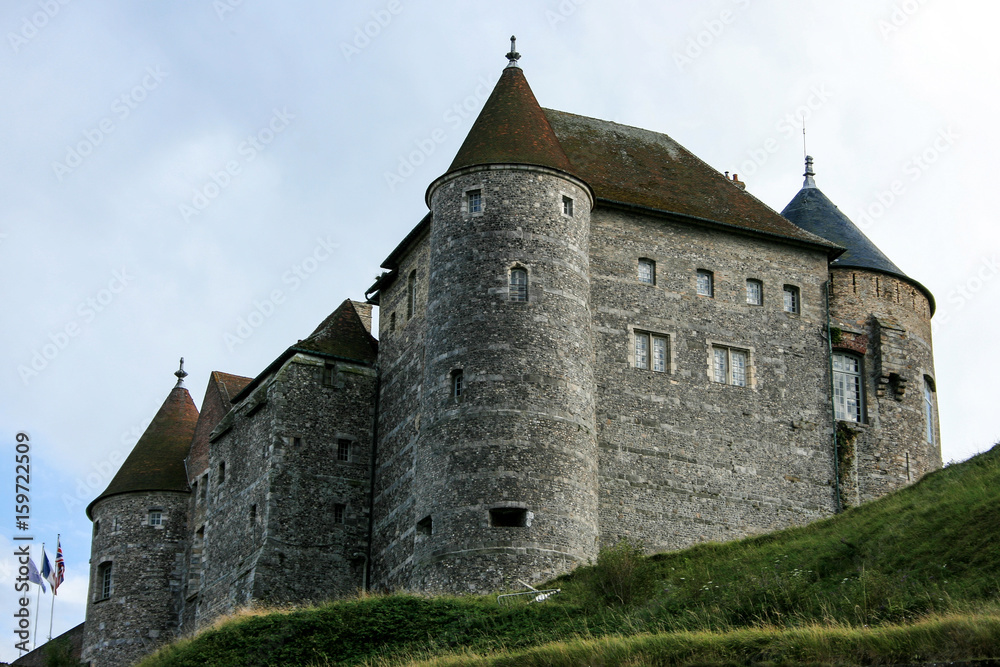 View on the castle and city Dieppe france