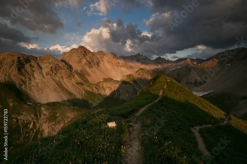 Dramatic sunset over mountains