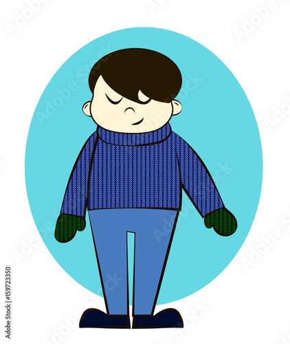 Boy in Winter Clothes Cartoon