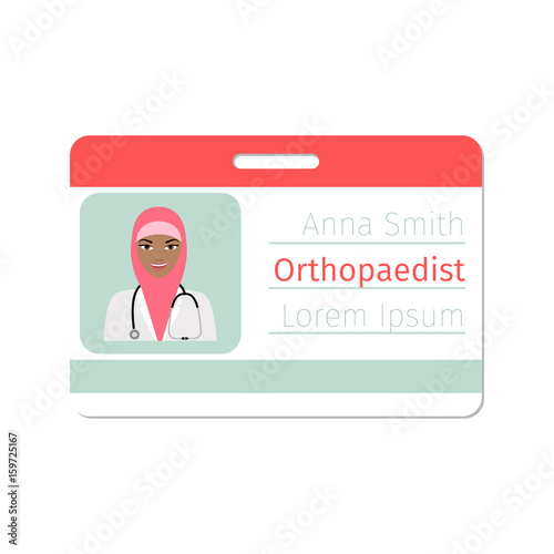 Female orthopaedist medical specialist badge