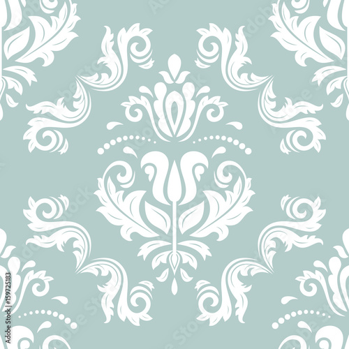 Classic seamless vector white pattern. Traditional orient ornament. Classic vintage background