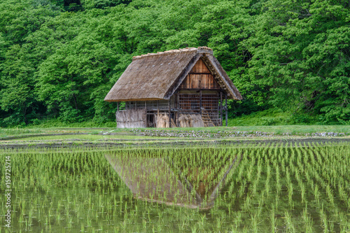 Historical village of Shirakawa-go. Shirakawa-go is one of Japan's UNESCO World Heritage Sites located in Gifu Prefecture, Japan.
