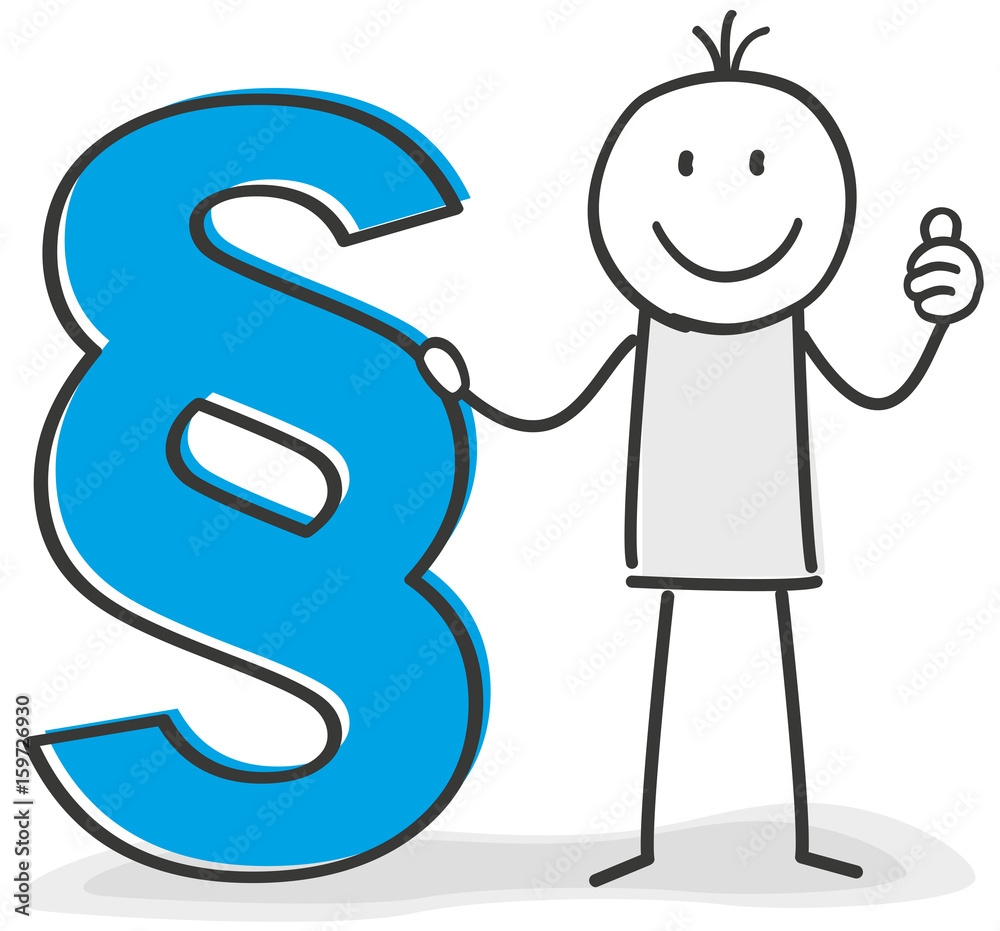 Vecteur Stock Figur positiv mit Paragraphen Zeichen und Daumen hoch | Adobe Stock