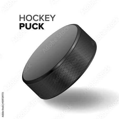 Hockey Ice Puck Vector Illustration. Isolated On White Background.