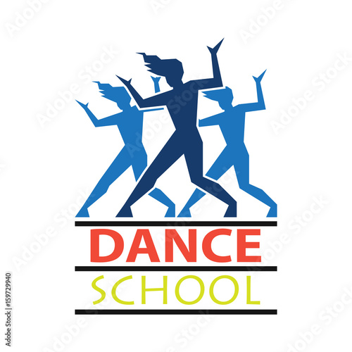 dance logo for dance school, dance studio. vector illustration