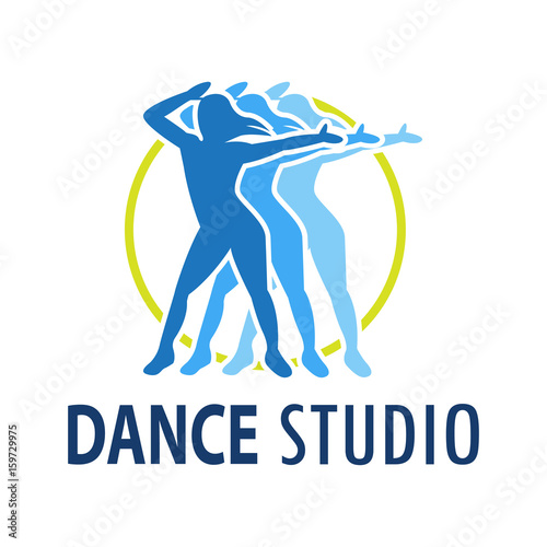 dance logo for dance school, dance studio. vector illustration