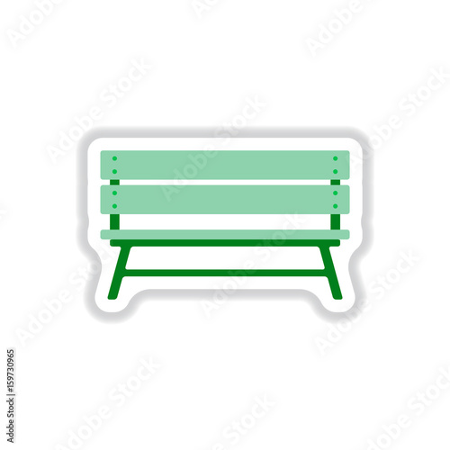 park bench in paper sticker style