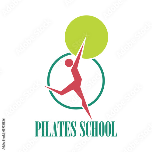 pilates logo for pilates school, pilates  studio. vector illustration