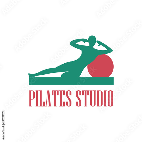 pilates logo for pilates school, pilates  studio. vector illustration