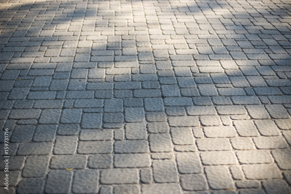 Background of tiles paving. Beautiful geometry with shadow