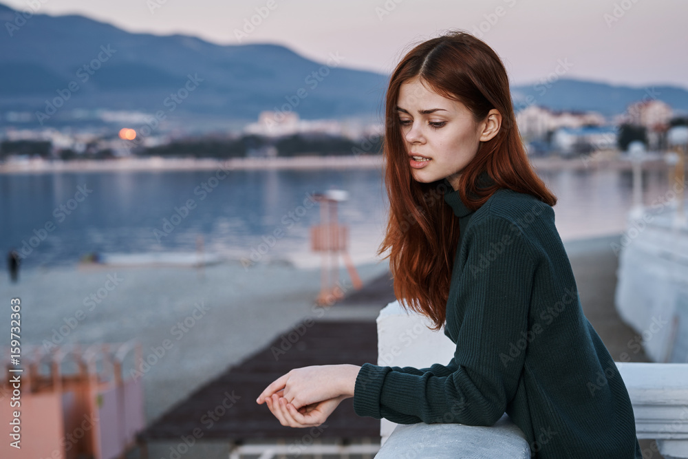 Woman on the waterfront, woman on the sea Woman on the waterfront, woman on the sea