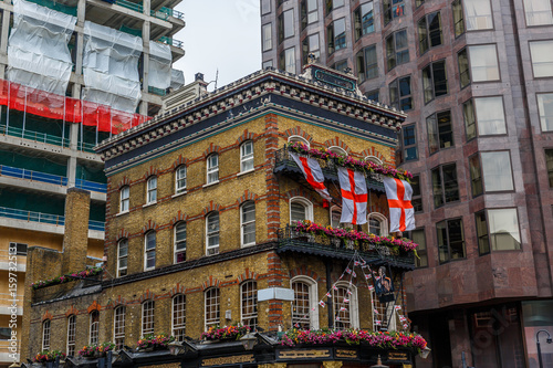 Close-up of a typical pub in London