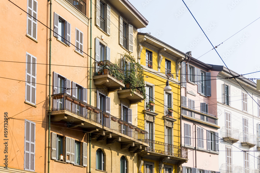 Traditional antique city building in Milan Traditional antique city building in Milan