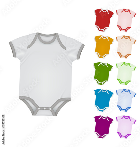 Baby bodysuit blank template.