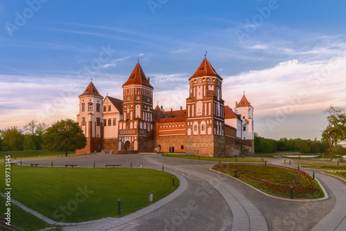 Medieval castle in village Mir in Belarus