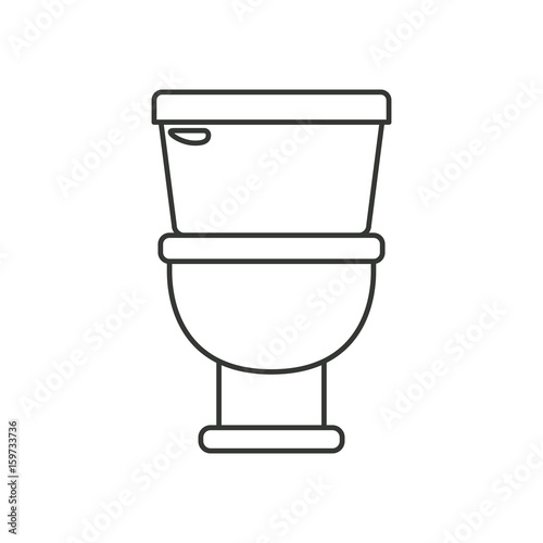 monochrome silhouette with toilet icon in front view vector illustration