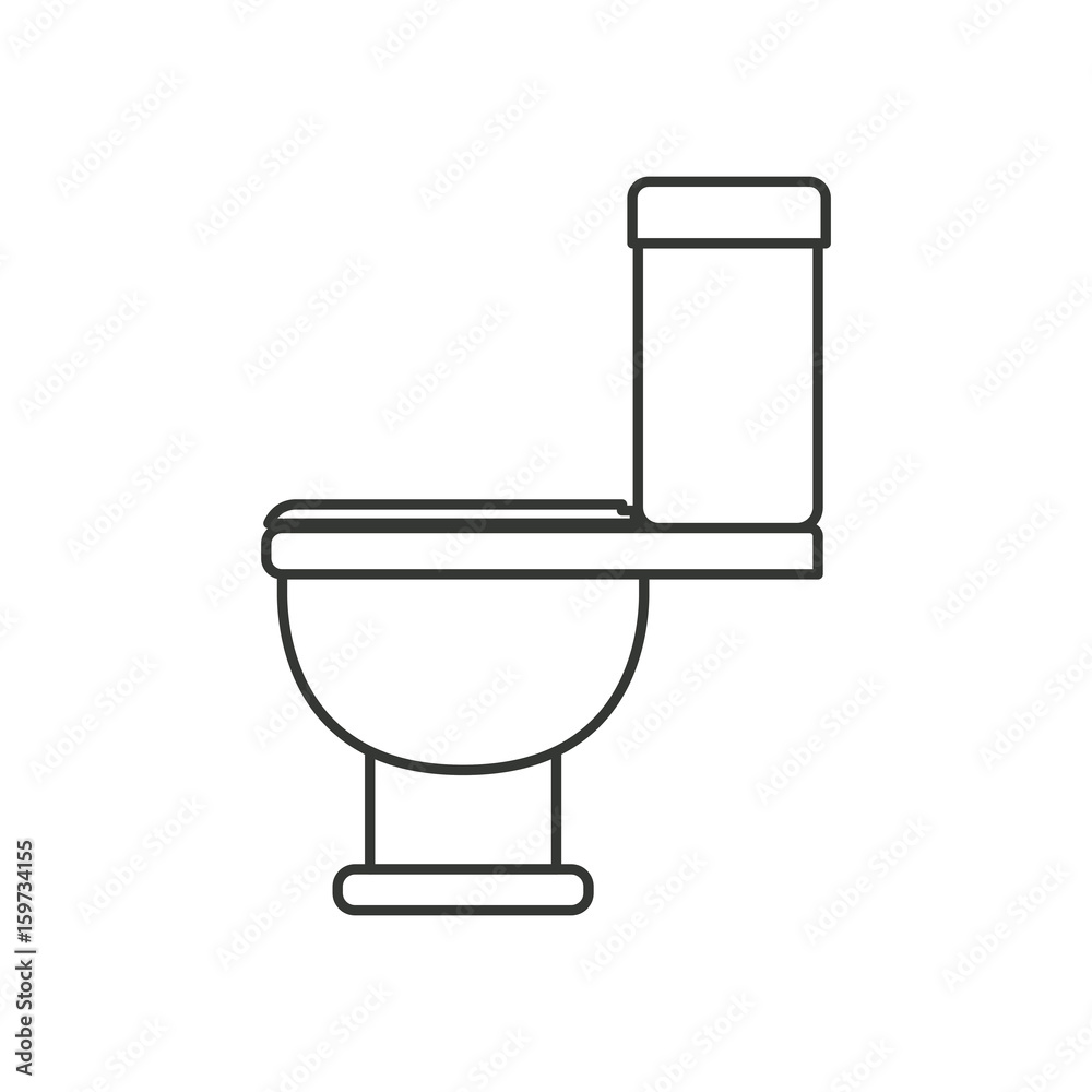 monochrome silhouette with toilet icon side view vector illustration