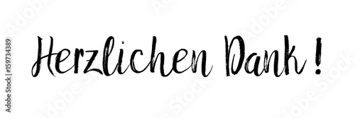 Wir danken Ihnen - schwarze Typographie auf weißem Hintergrund