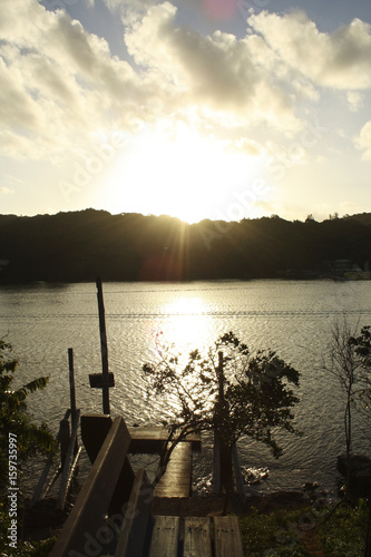 Sunset over the river