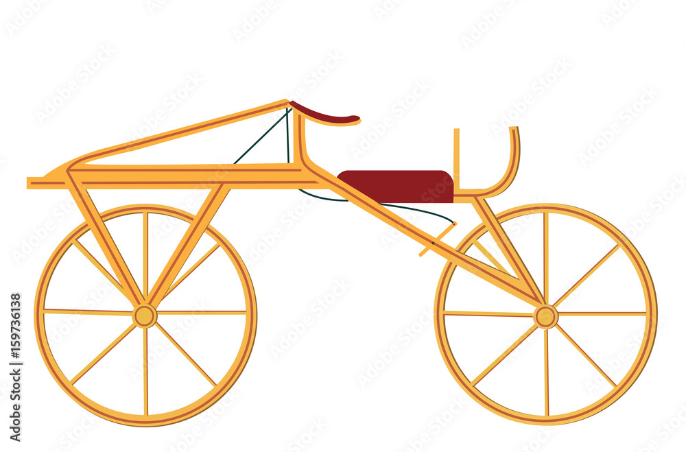 Old retro bicycle vector illustration isolated