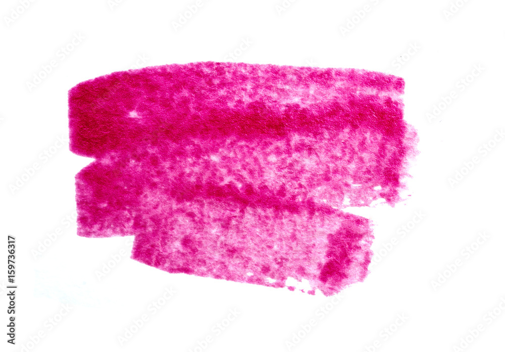 Fototapeta premium Violet Abstract stroke with acrylic paint brush on white background