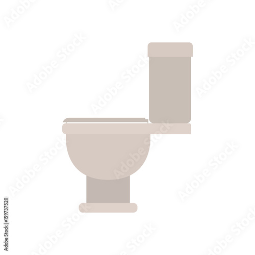 white background with color silhouette of toilet icon side view vector illustration