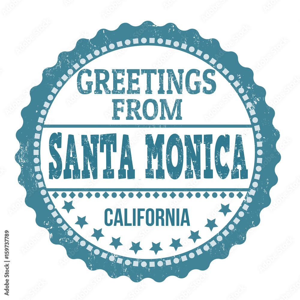 Greetings from Santa Monica sign or stamp Greetings from Santa Monica sign or stamp