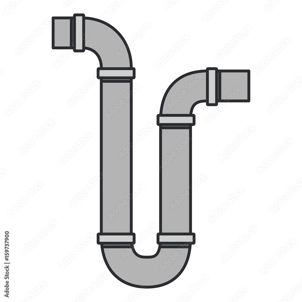 white background with color silhouette of drain pipe siphon with thin contour vector illustration white background with color silhouette of drain pipe siphon with thin contour vector illustration