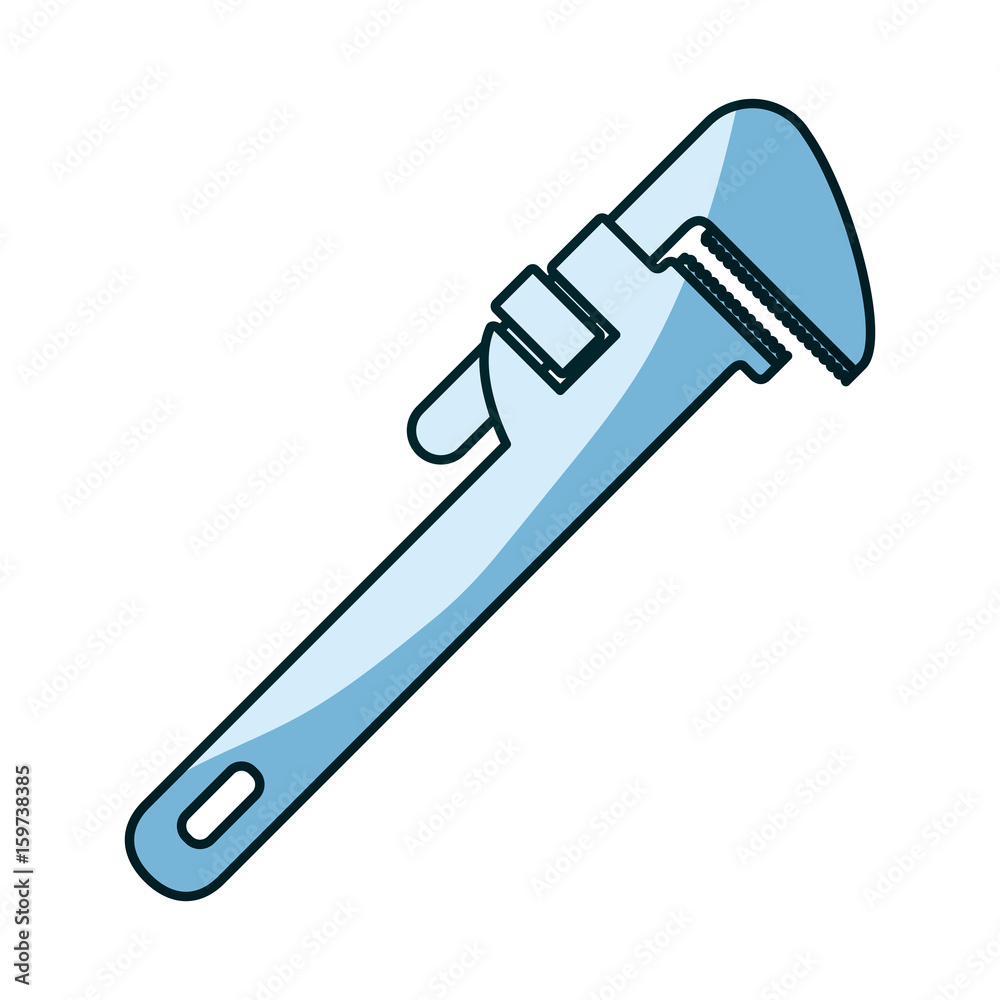 blue shading silhouette of pipe wrench vector illustration blue shading silhouette of pipe wrench vector illustration