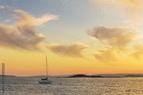 Malveiras island at sunset © Arousa